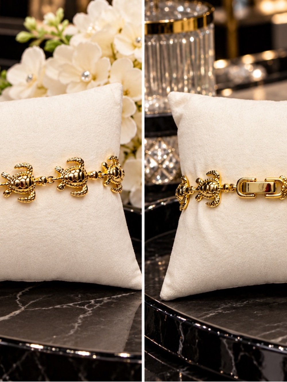 Gold plated Turtle Link Bracelet - Women Jewelry